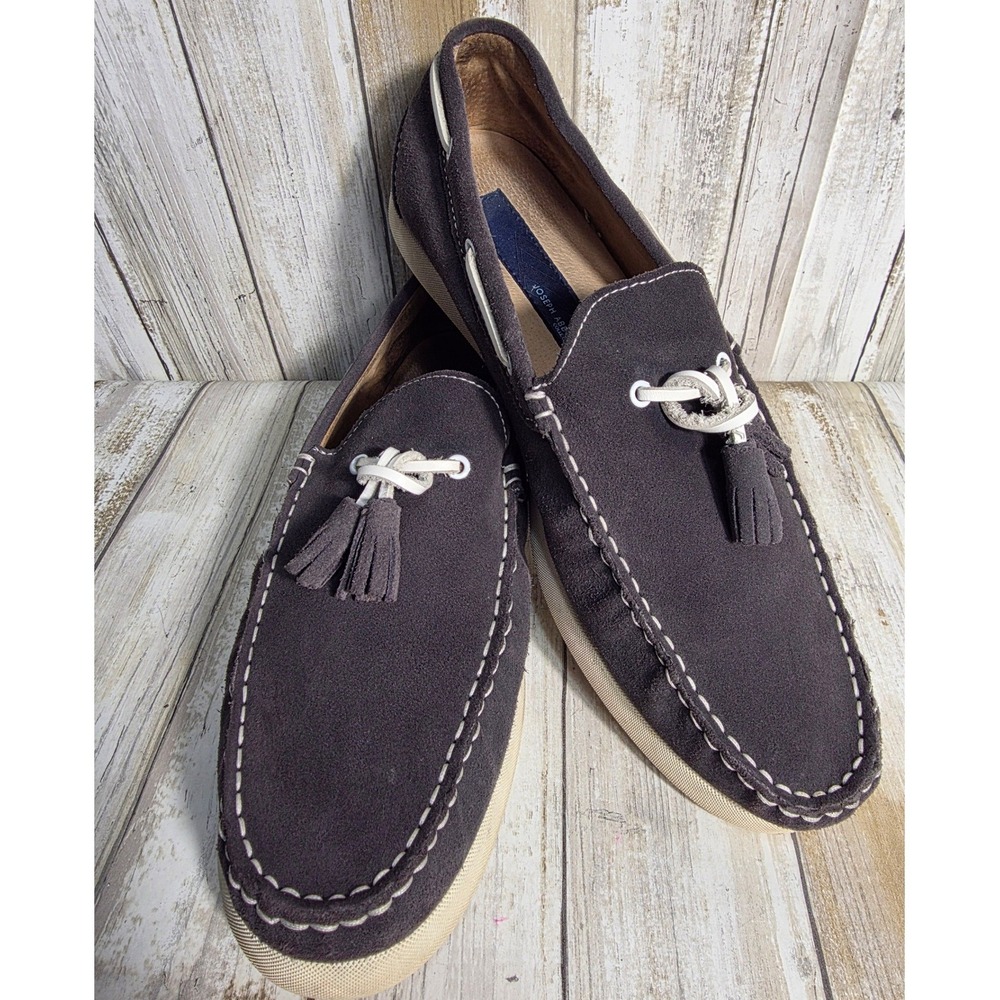 Joseph Abboud Collection Brown Suede Tassel Loafer Boat Shoes Contrast Stitch - Picture 3 of 10